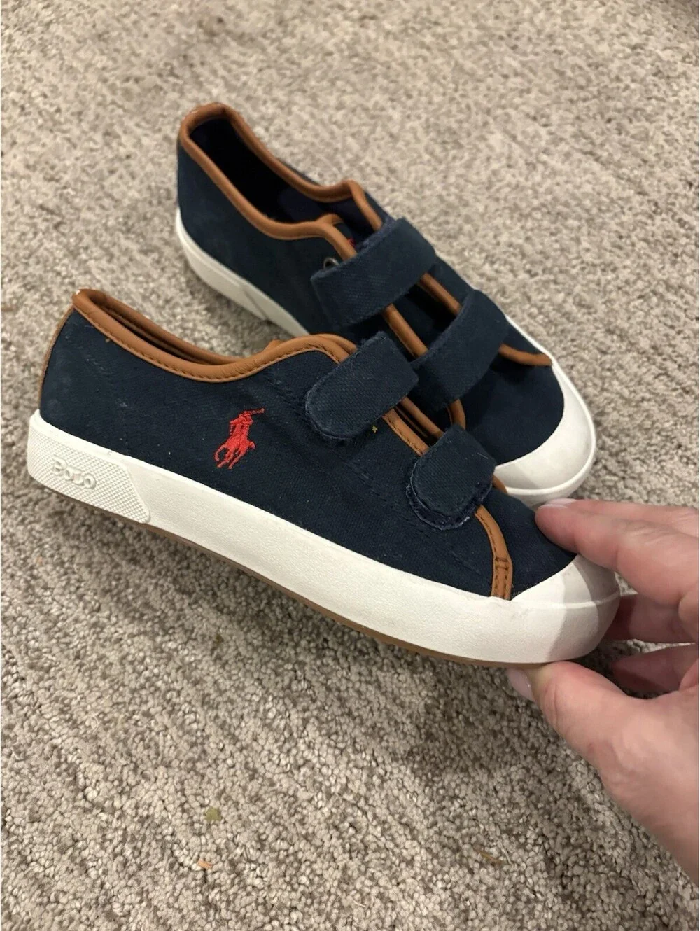 Polo Ralph Lauren Boys Size 13 Forman Navy Blue Sneaker Comfort Low Top